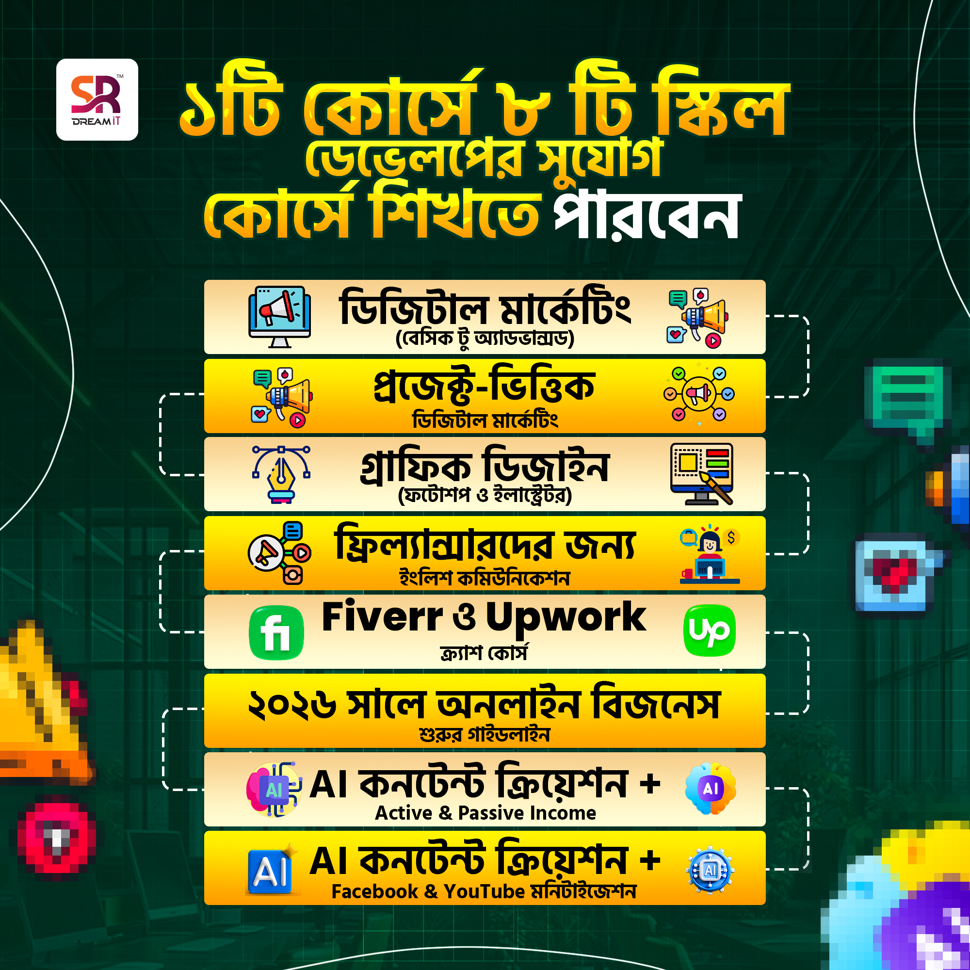 SR Dream It Facebook ad: ২০২৬ সালের সবচেয়ে ডিমান্ডিং মার্কেটিং কোর্স রয়েছে আমাদের…