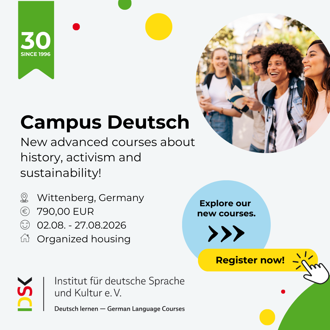 Institut für deutsche Sprache und Kultur e.V. an der MLU Halle-Wittenberg Facebook ad: Take your German to the next level and…