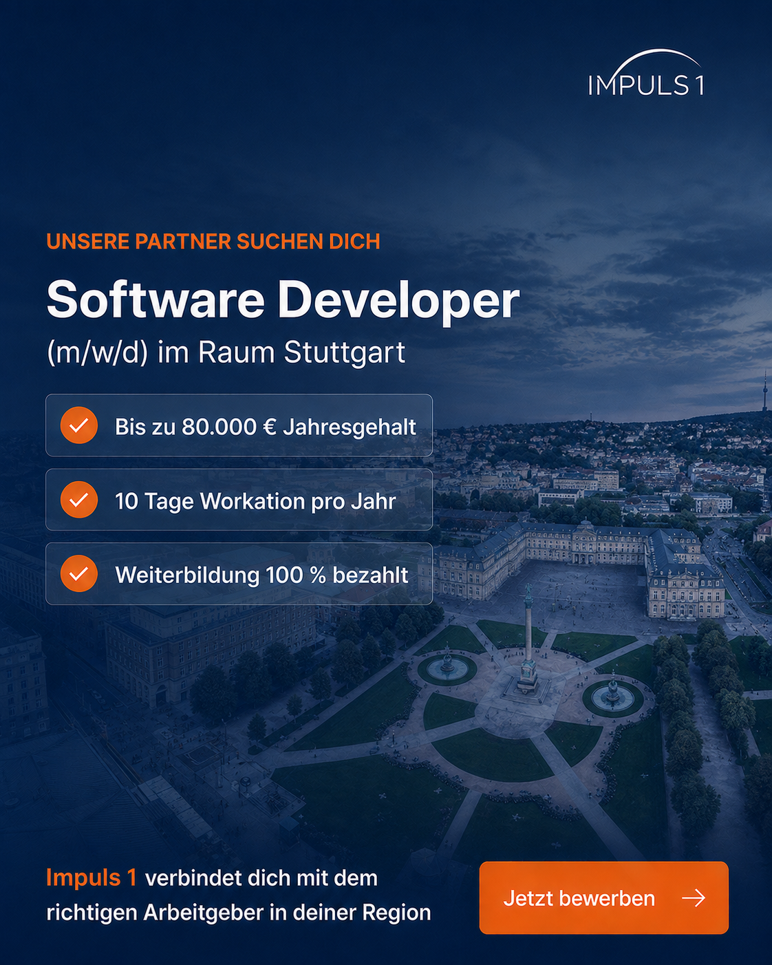 Impuls 1 Facebook ad: Software Developer (m/w/d), Raum Stuttgart