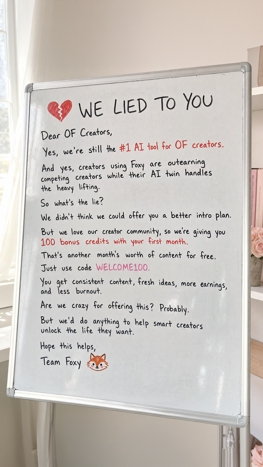 Foxy.ai Facebook ad