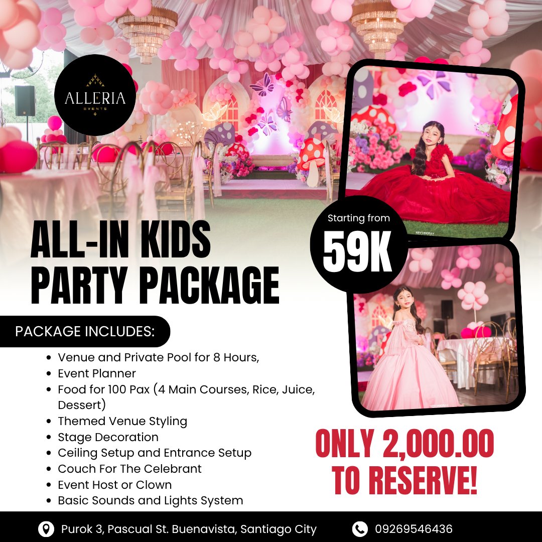 Alleria Events Place Facebook ad: Say YES to the celebration, not the stress!