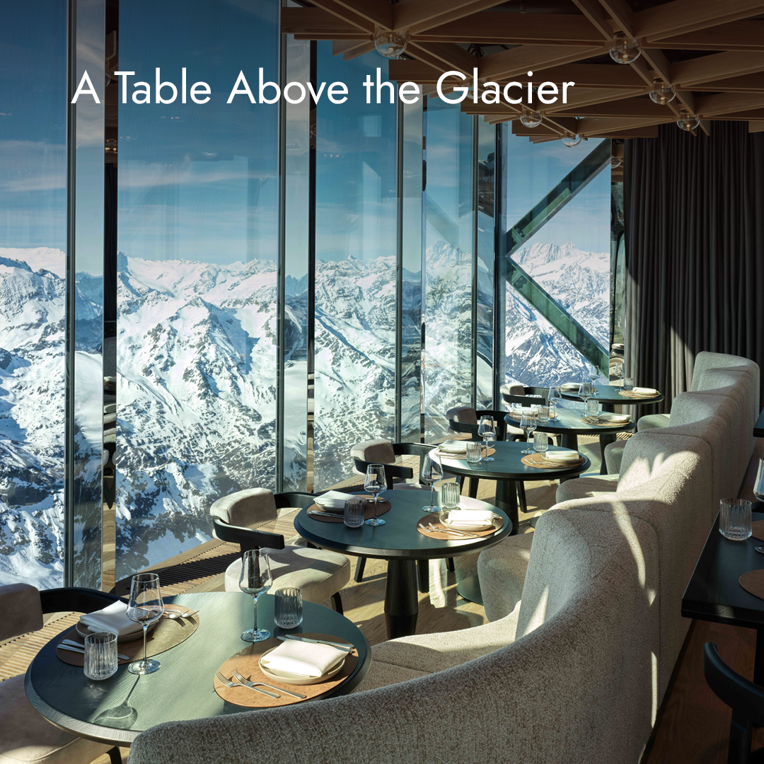 Titlis Thepeaktobe Facebook ad: A table above the glacier.