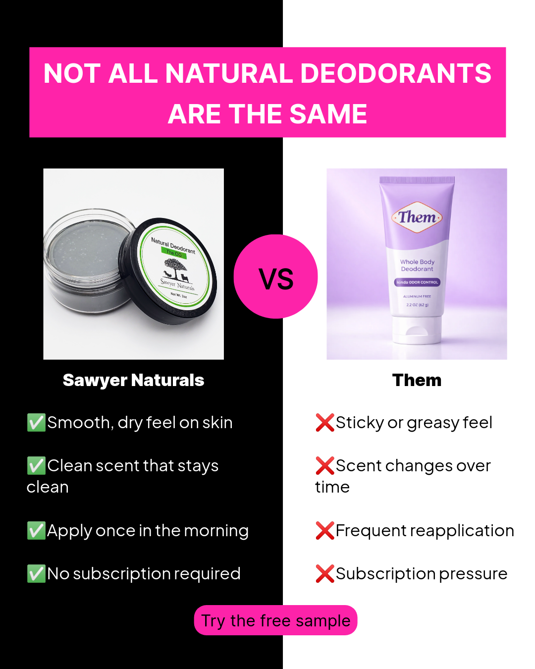 Sawyer Naturals Facebook ad