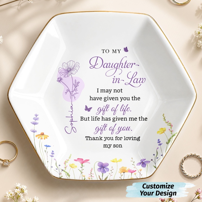 Alma Gems Store Facebook ad: Personalized Jewelry Dish for Daughter-in-law Choose Your…