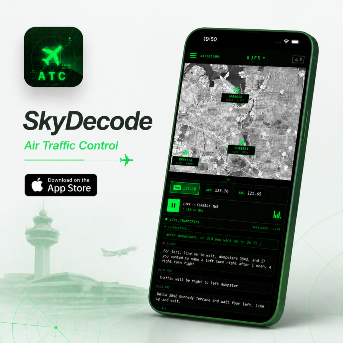 SkyDecode: Aviation Radio Facebook ad