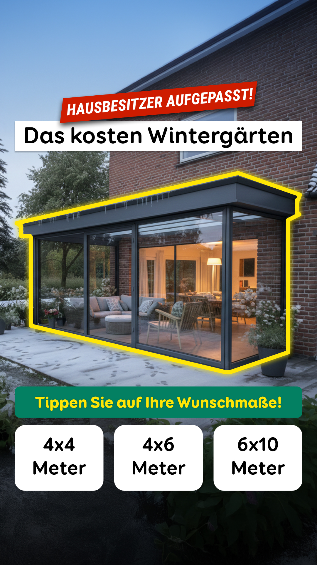 Aroundhome - Wintergarten Facebook ad from Feb 19, 2026