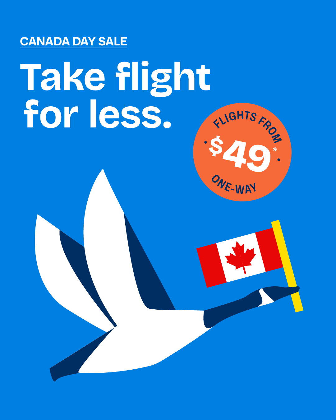 Harbour Air Facebook ad: Oh, Canada! Flights $49*