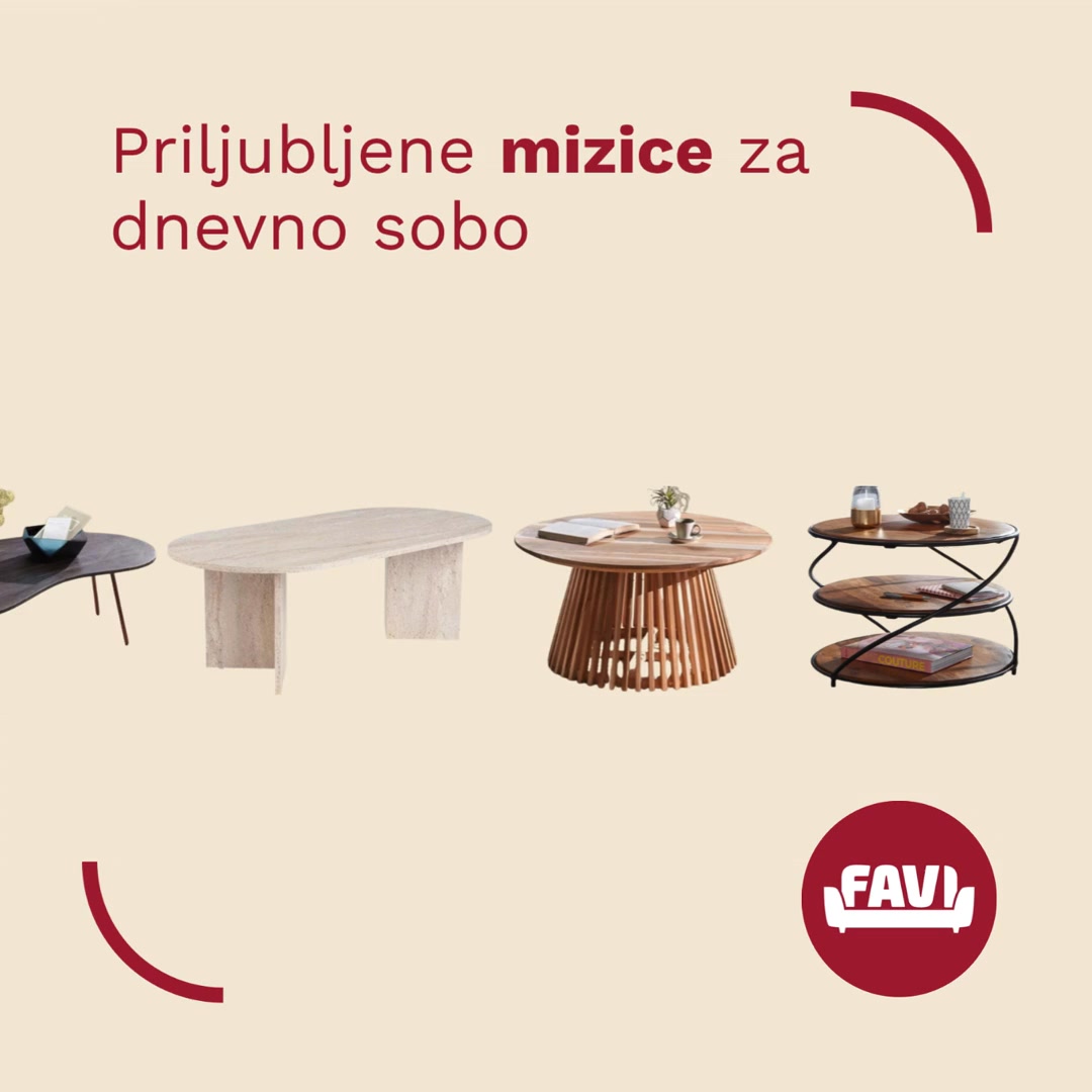 FAVI.si Facebook ad: TROSED, bež tekstil
