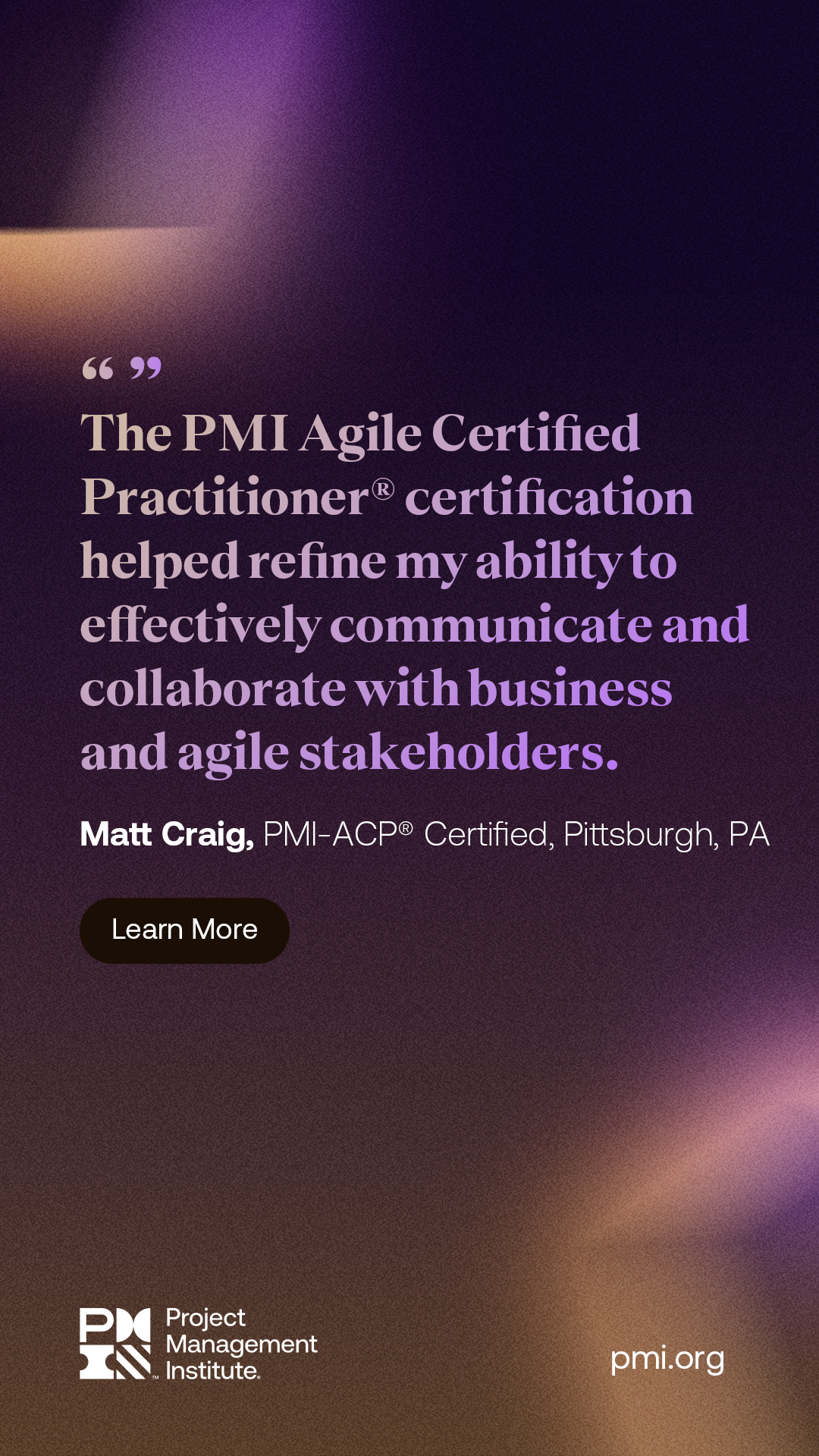 Project Management Institute Facebook ad