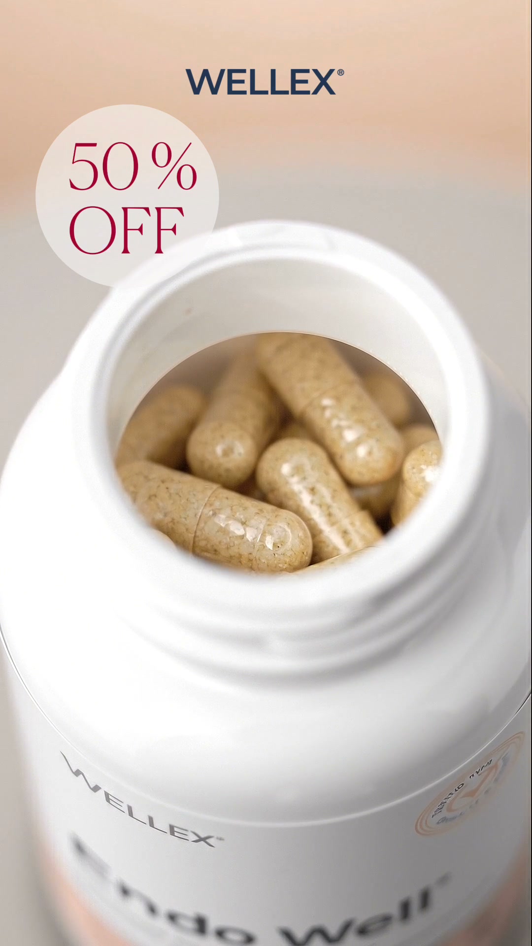 Wellex Facebook ad: Save 50% on Endo Well