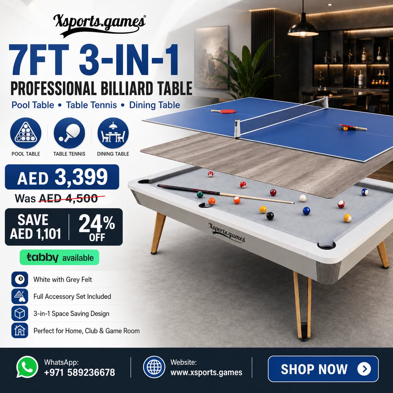 X-Sports Games Facebook ad: Billiard Table