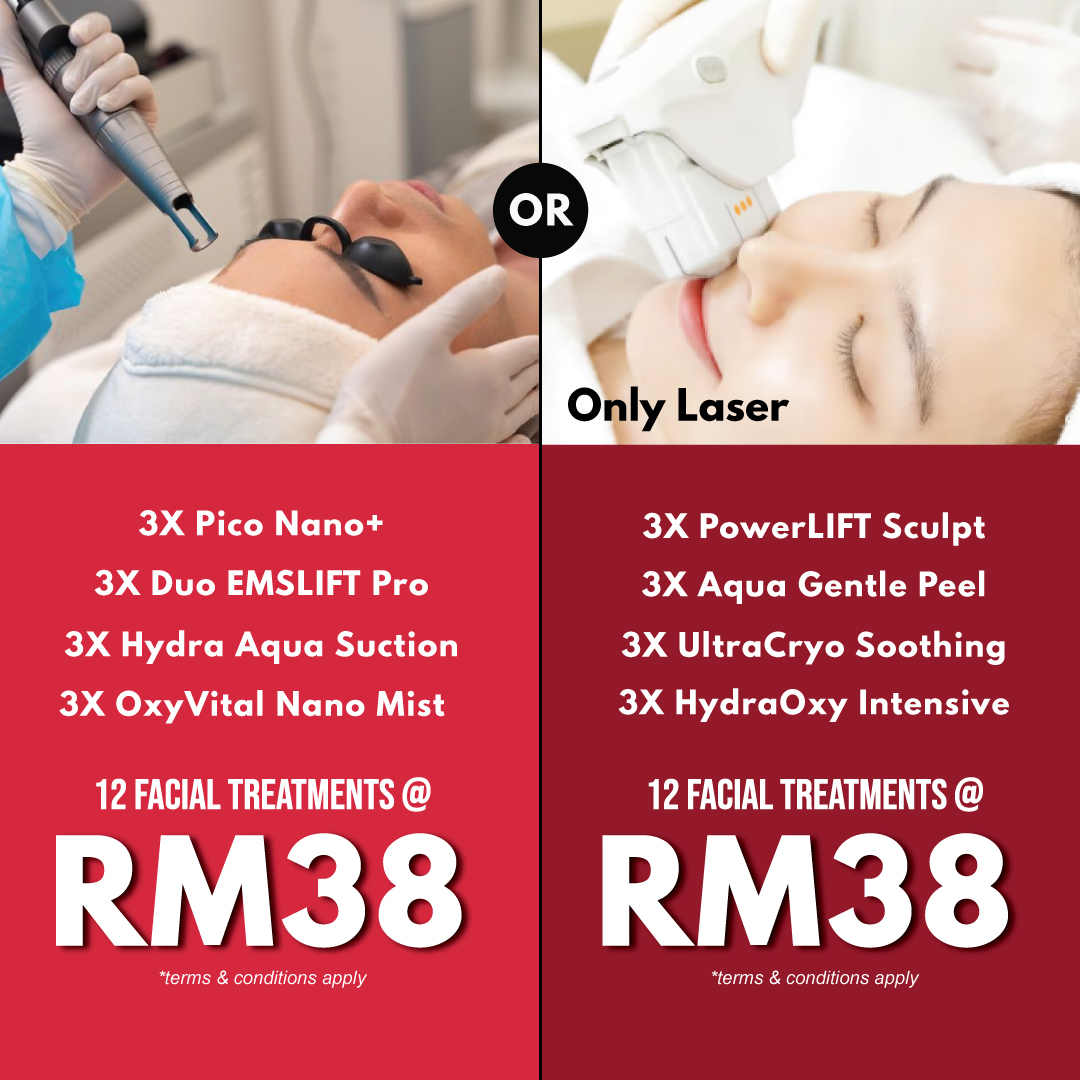 Only Laser Aesthetic Facebook ad: Lift & Glow, RM38!