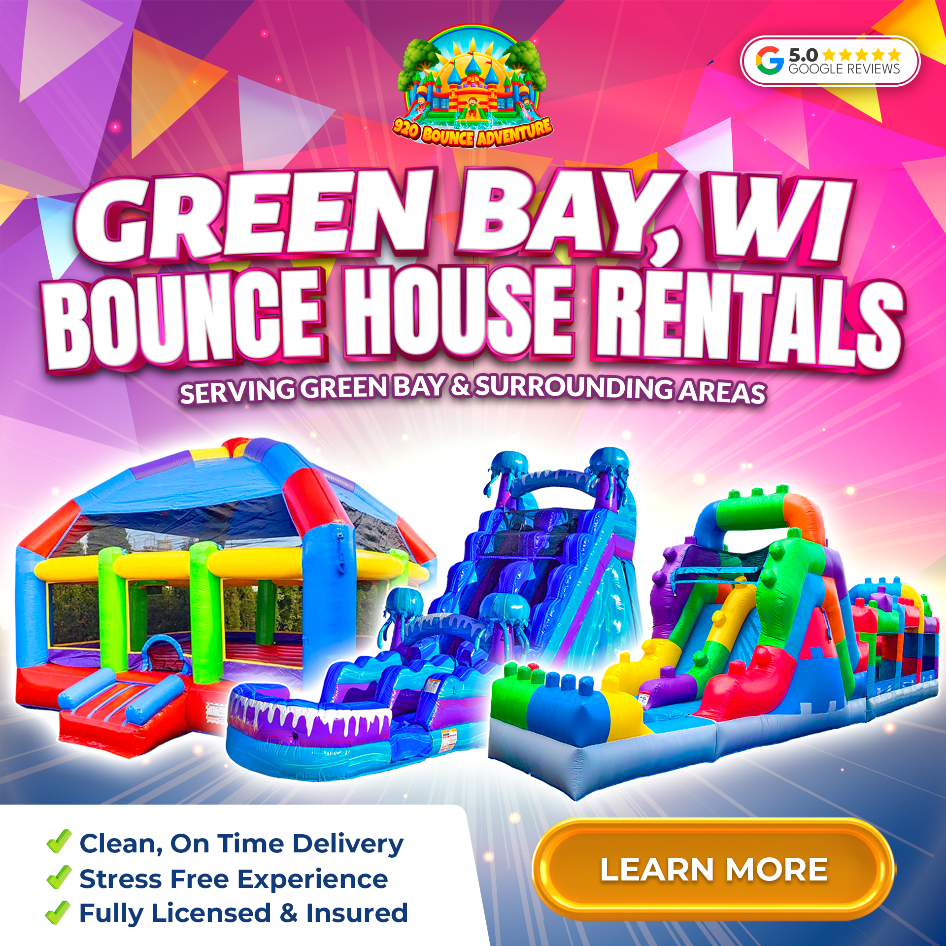 920 Bounce Adventure Facebook ad: Get Ready To Bounce!
