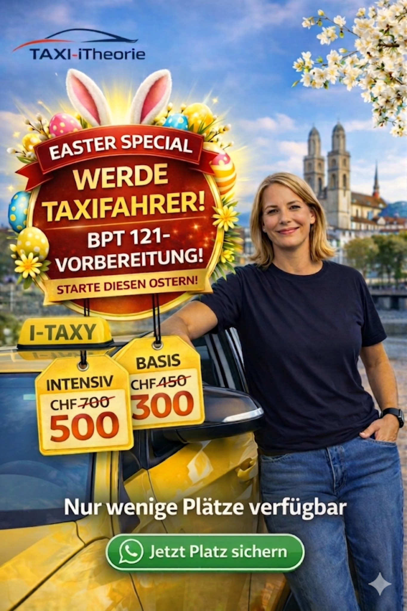 Taxi-itheorie Facebook ad: Jetzt starten -