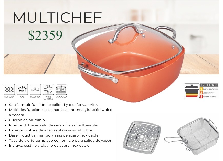 Vadeco Facebook ad: Multichef Cuadrado con Tapa + Accesorios