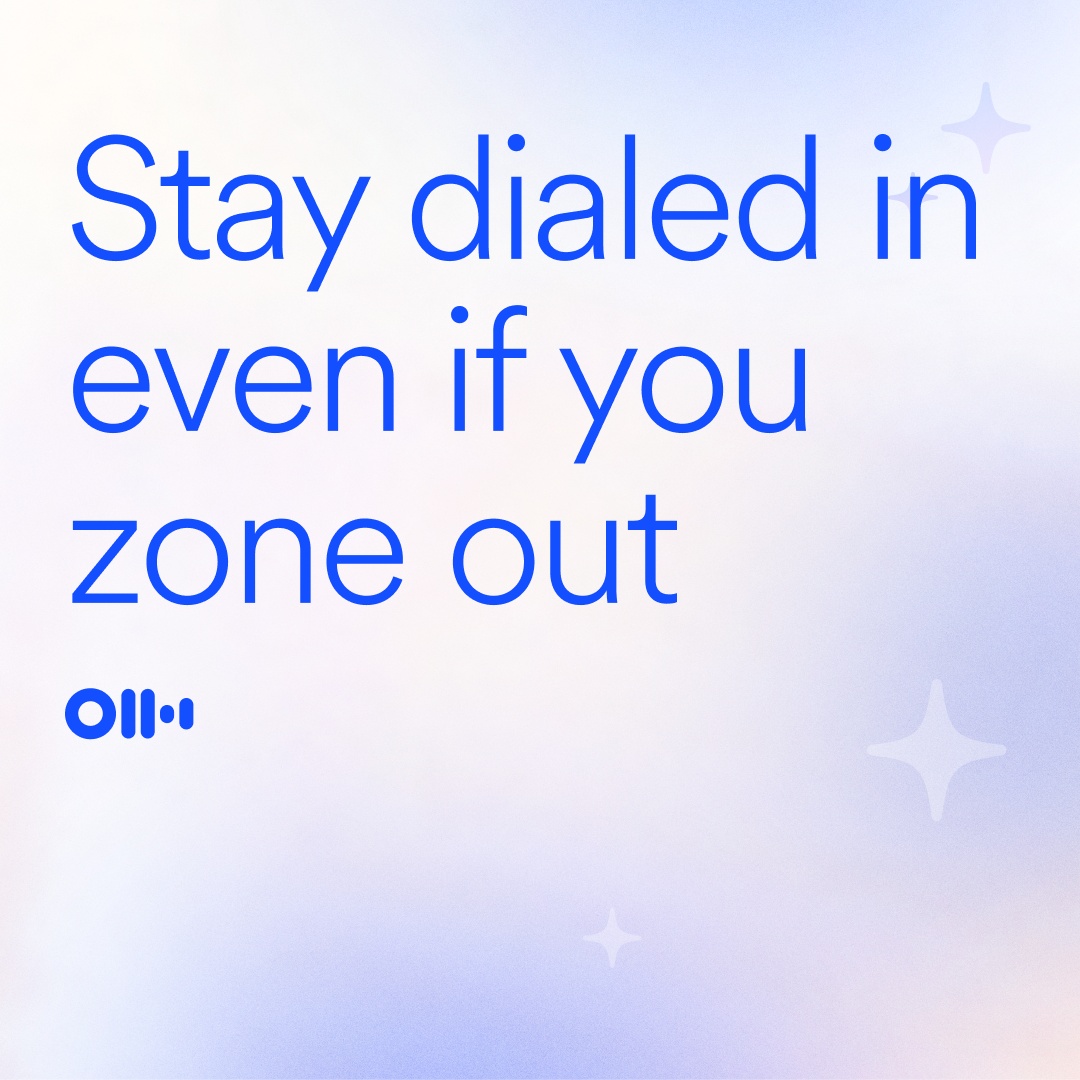 Otter.ai - AI Meeting Agent Facebook ad: Stay dialed in even if you zone out
