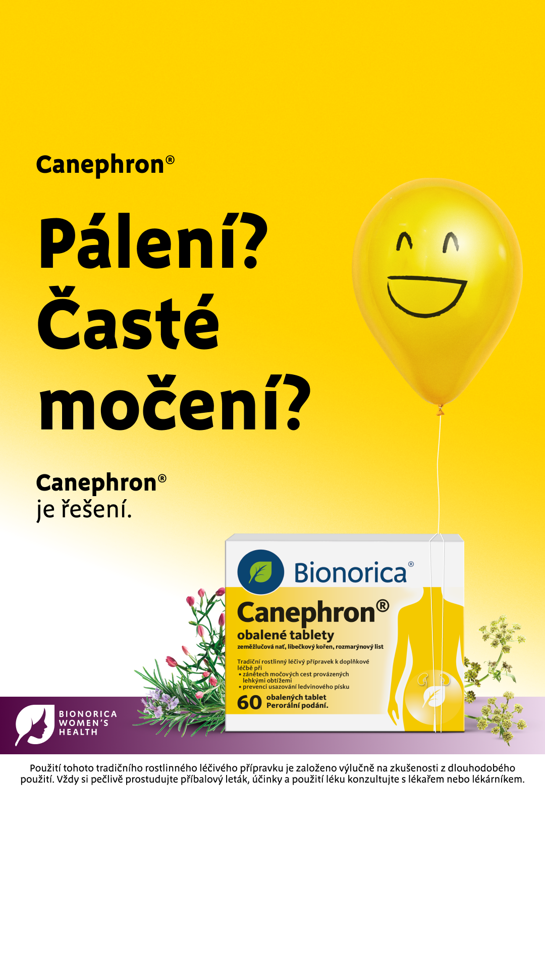 Canephron Česko Facebook ad from Apr 1, 2026