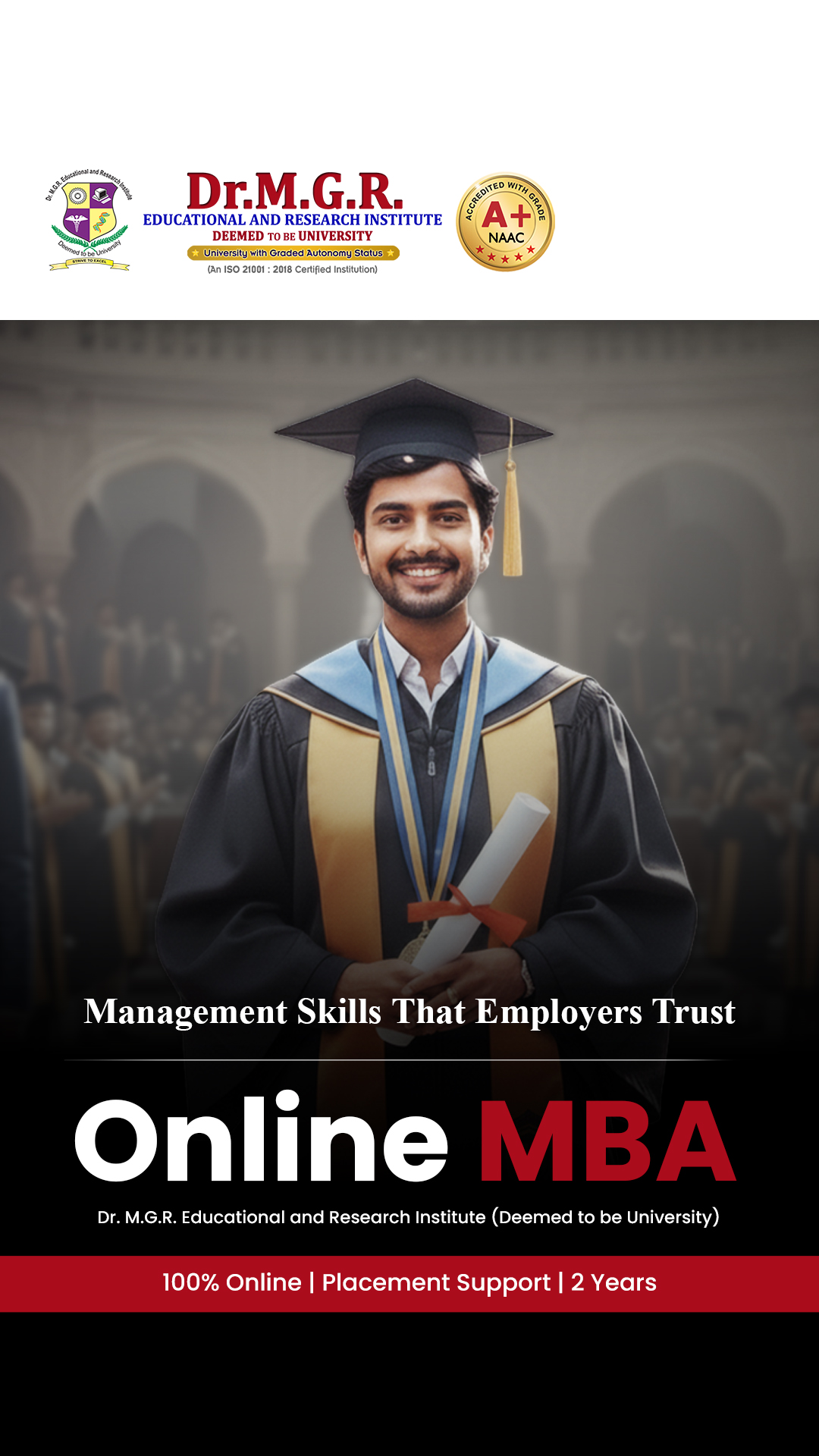 Dr. MGR University Online Programs Facebook ad: Dr. MGR University Online Degrees