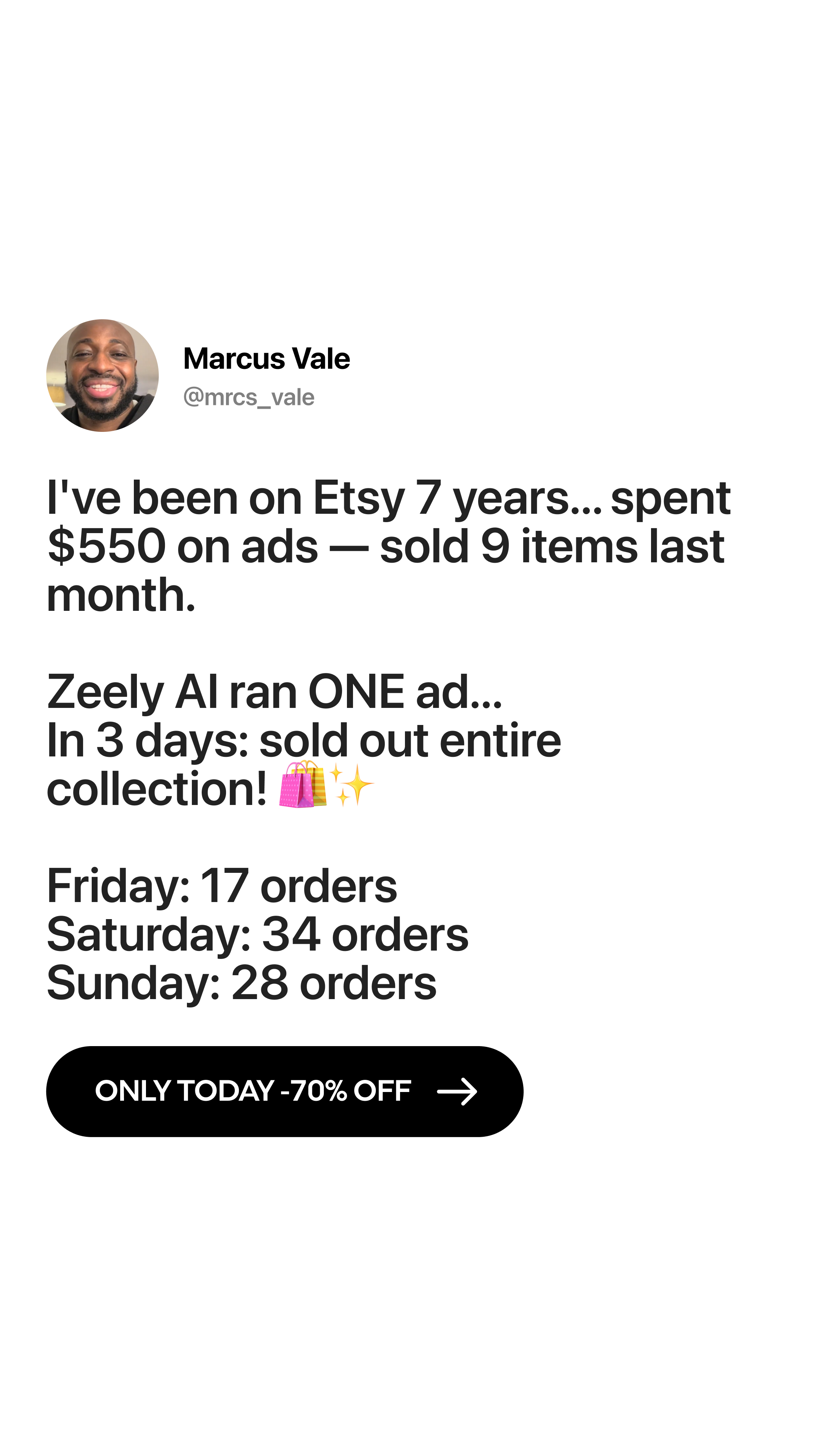 Zeely Facebook ad