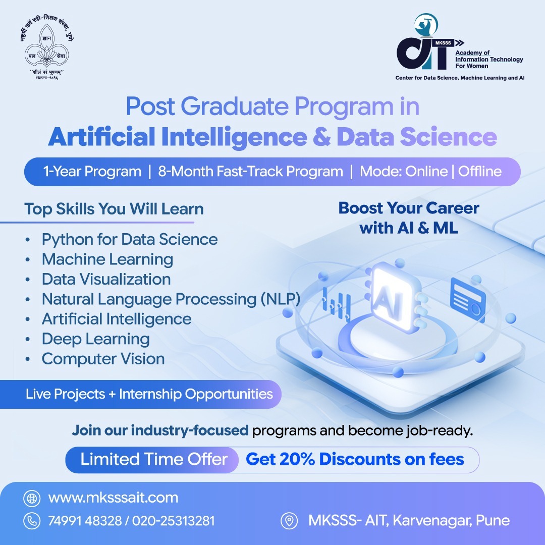 MKSSS AIT Data Science Center for Women Pune Facebook ad