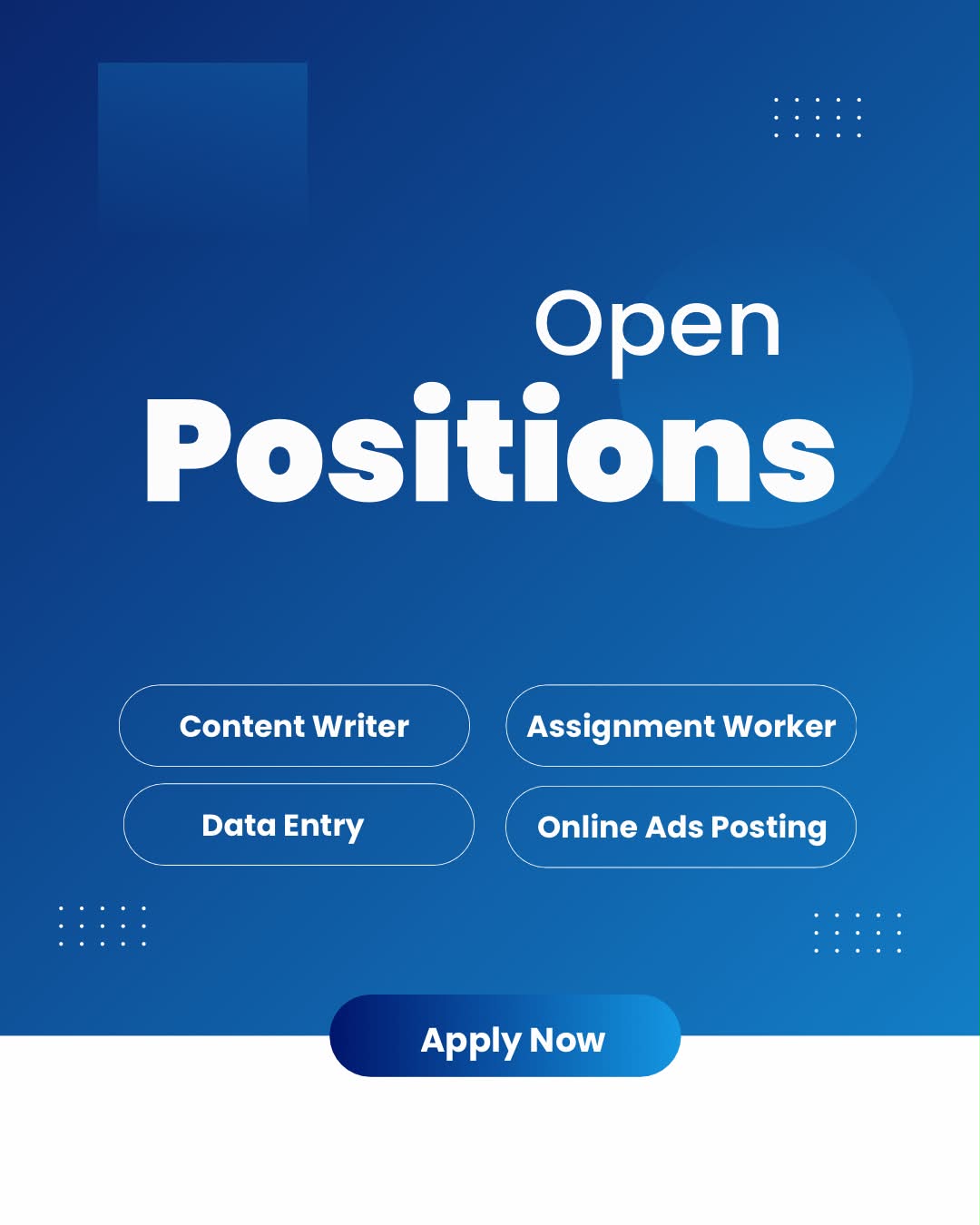 Virtual Opportunities Facebook ad: Hiring for multiple online roles.