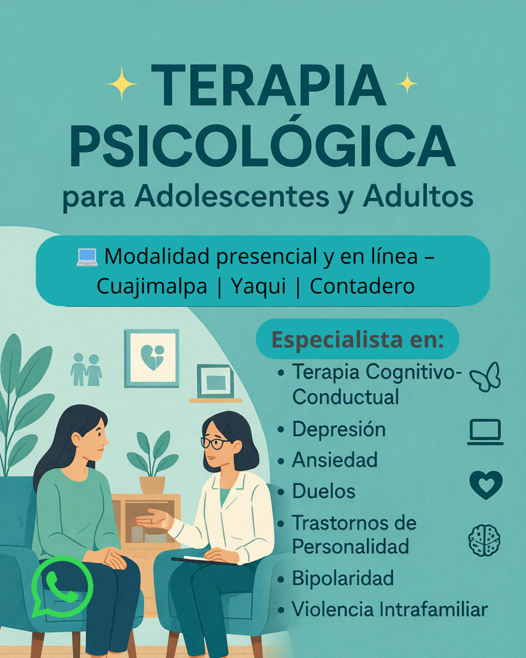 Psic. Mónica Vargas Facebook ad: TERAPIA PSICOLÓGICA QUE TRANSFORMA TU VIDA