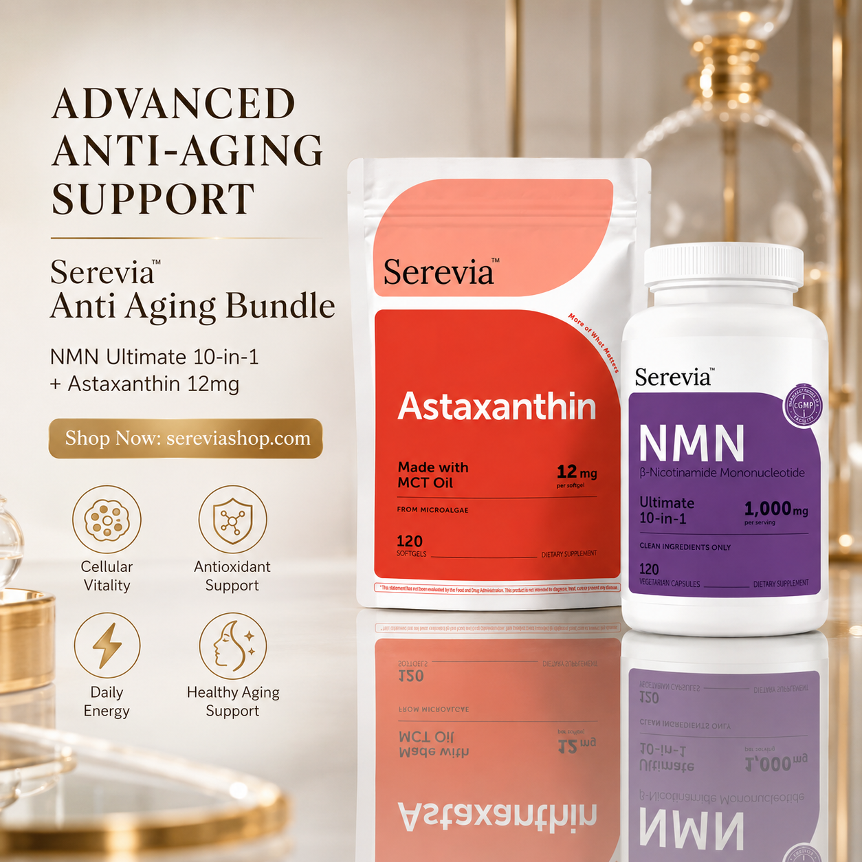 Serevia Facebook ad: Age Strong with Serevia