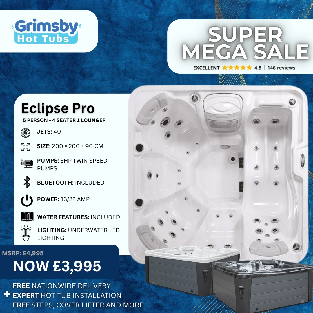 Grimsby Hot Tub Hire & Sales Facebook ad: SUPER MEGA SALE IS LIVE!
