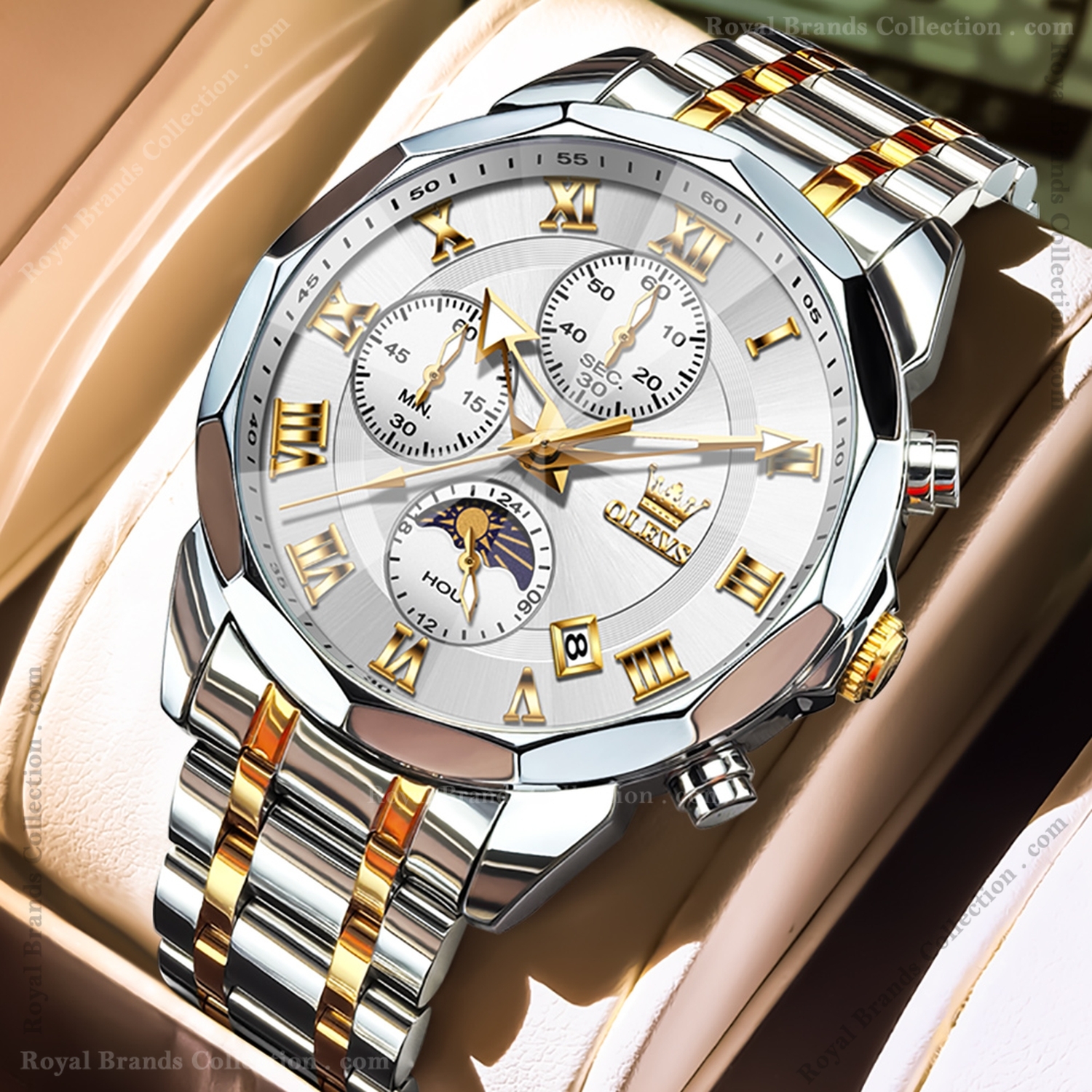 Royal brands collection Facebook ad: Most Selling Olevs Moon Phase Watch