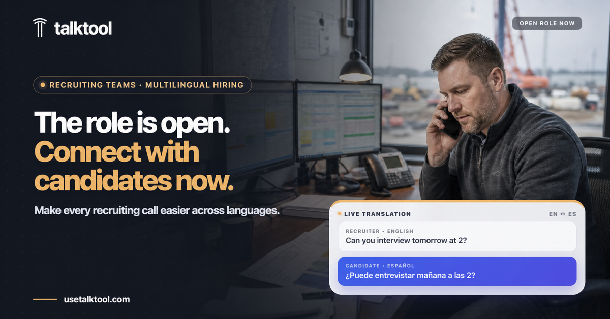 TalkTool - Real-Time Call Translations Facebook ad: AI Phone Call Translation for Businesses | TalkTool