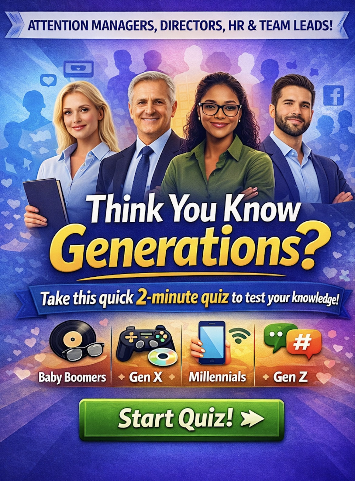 Genwhy Communication Strategies Facebook ad: What’s Your Generational Leadership Style?