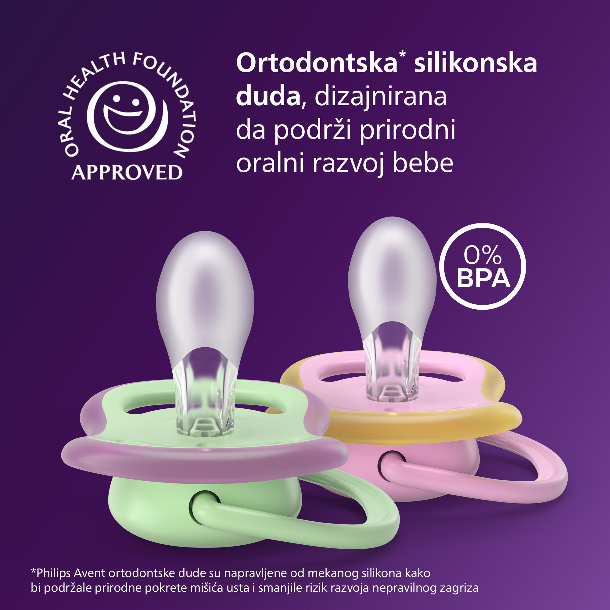 Philips Avent Facebook ad: Naše Ultra ortodontske dude varalice sada su napravljene…