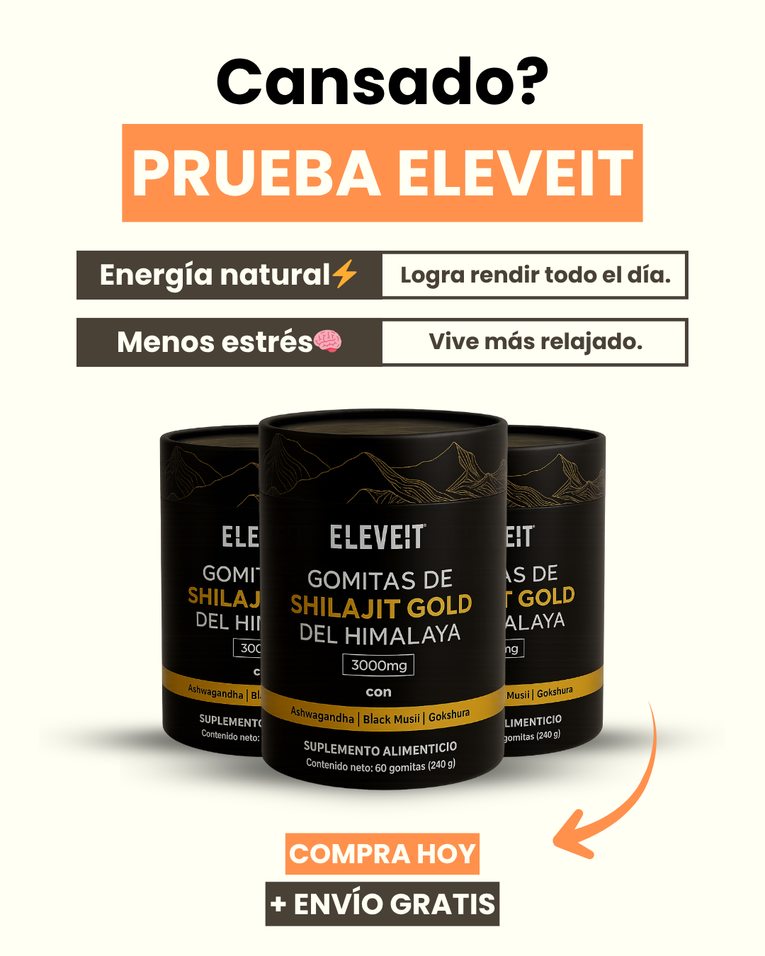 Eleveit MX Facebook ad: Energía masculina hecha gomita