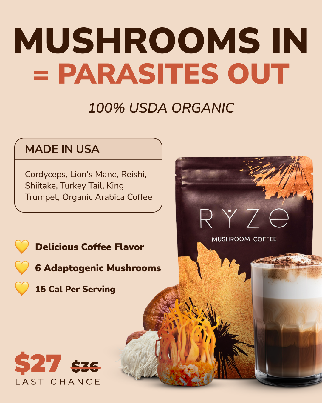 RYZE Superfoods Facebook ad