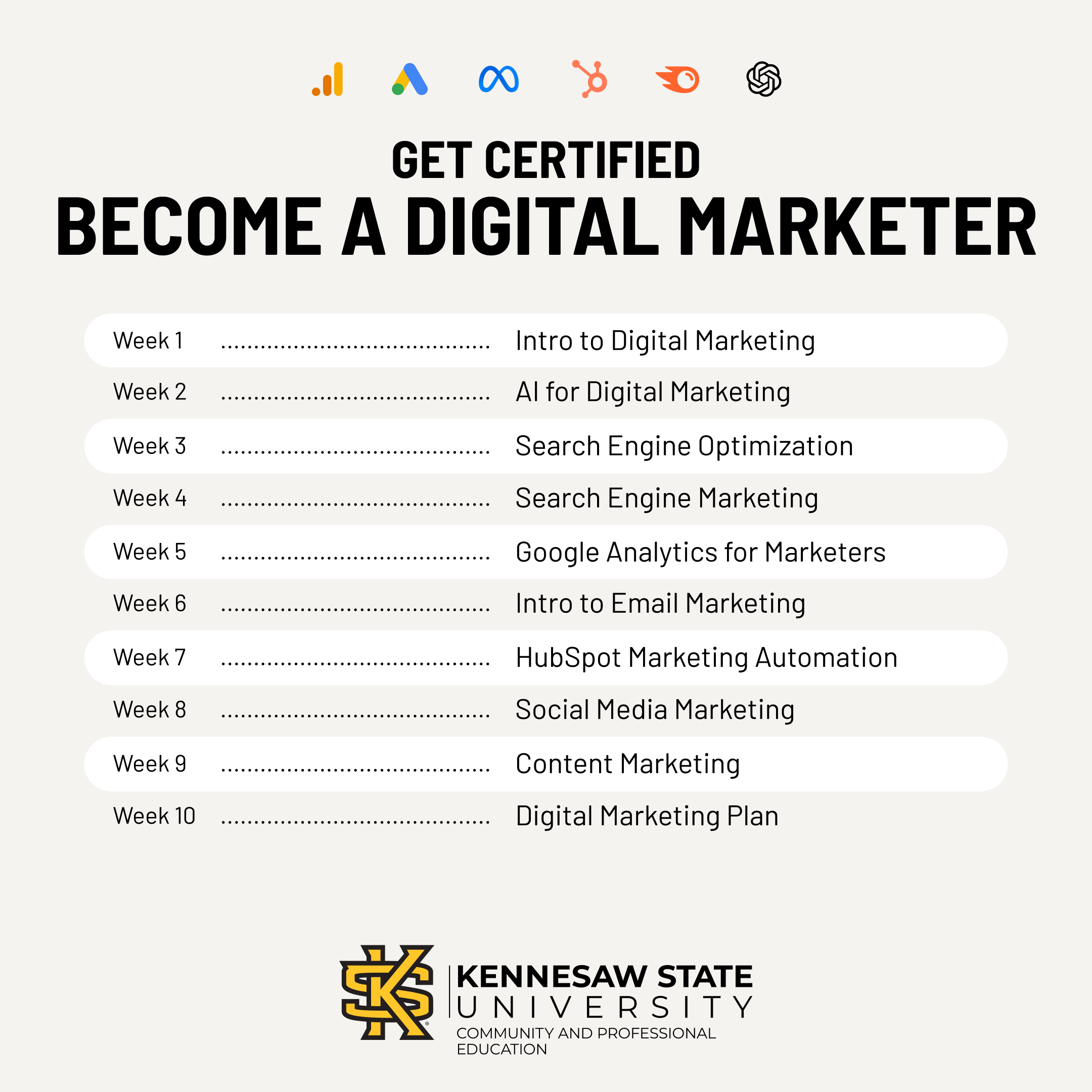 KSU Community and Professional Education Facebook ad