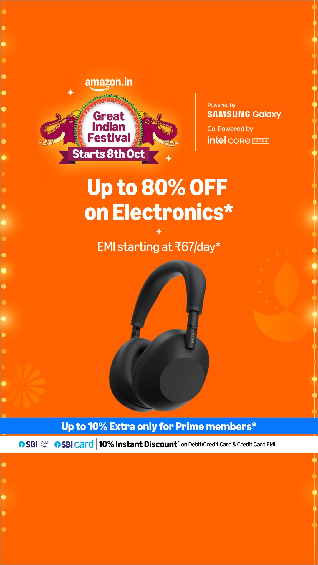 Amazon India Facebook ad: Great deals on Sony wireless headphones.