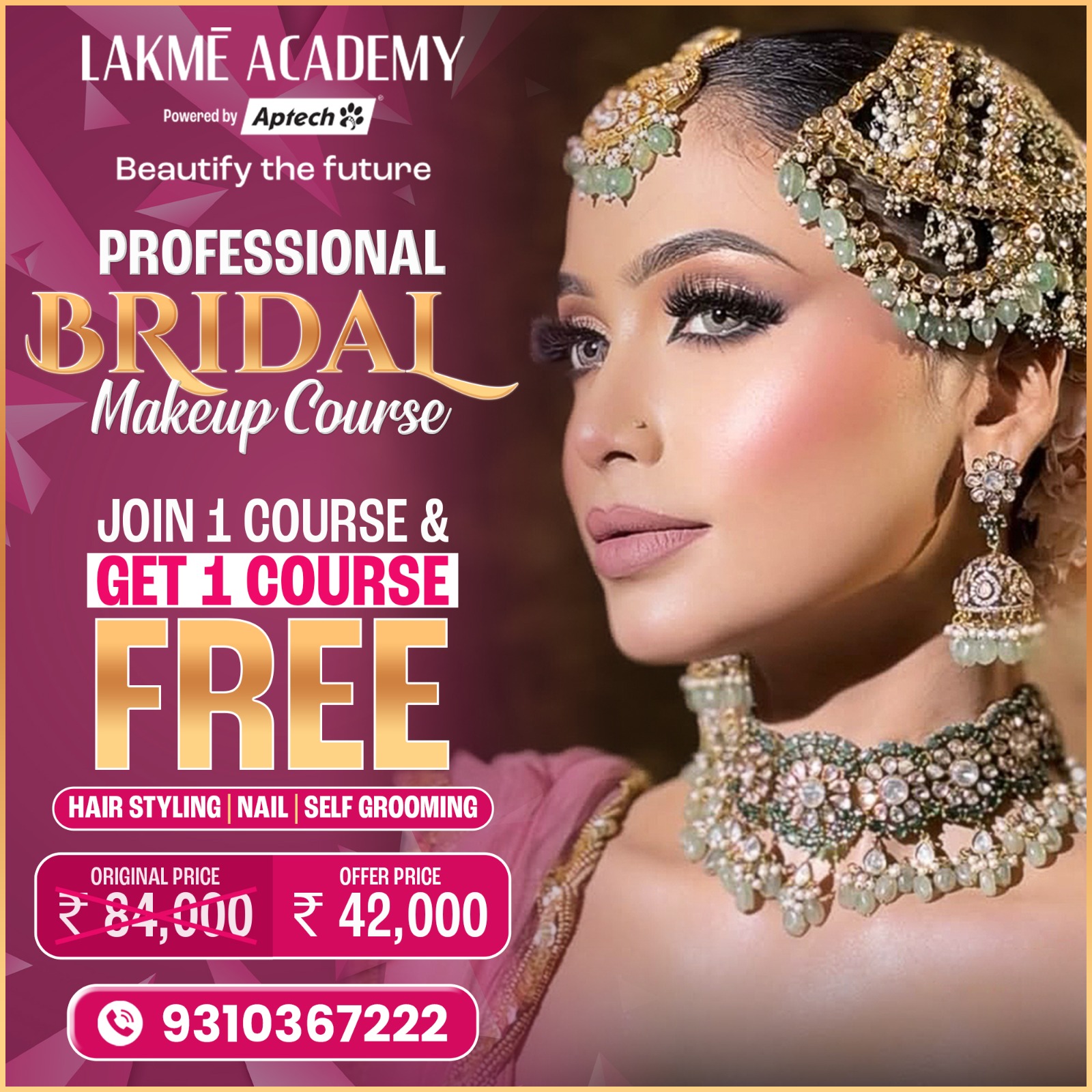 Lakme Academy Delhi Facebook ad: 50% off on all course