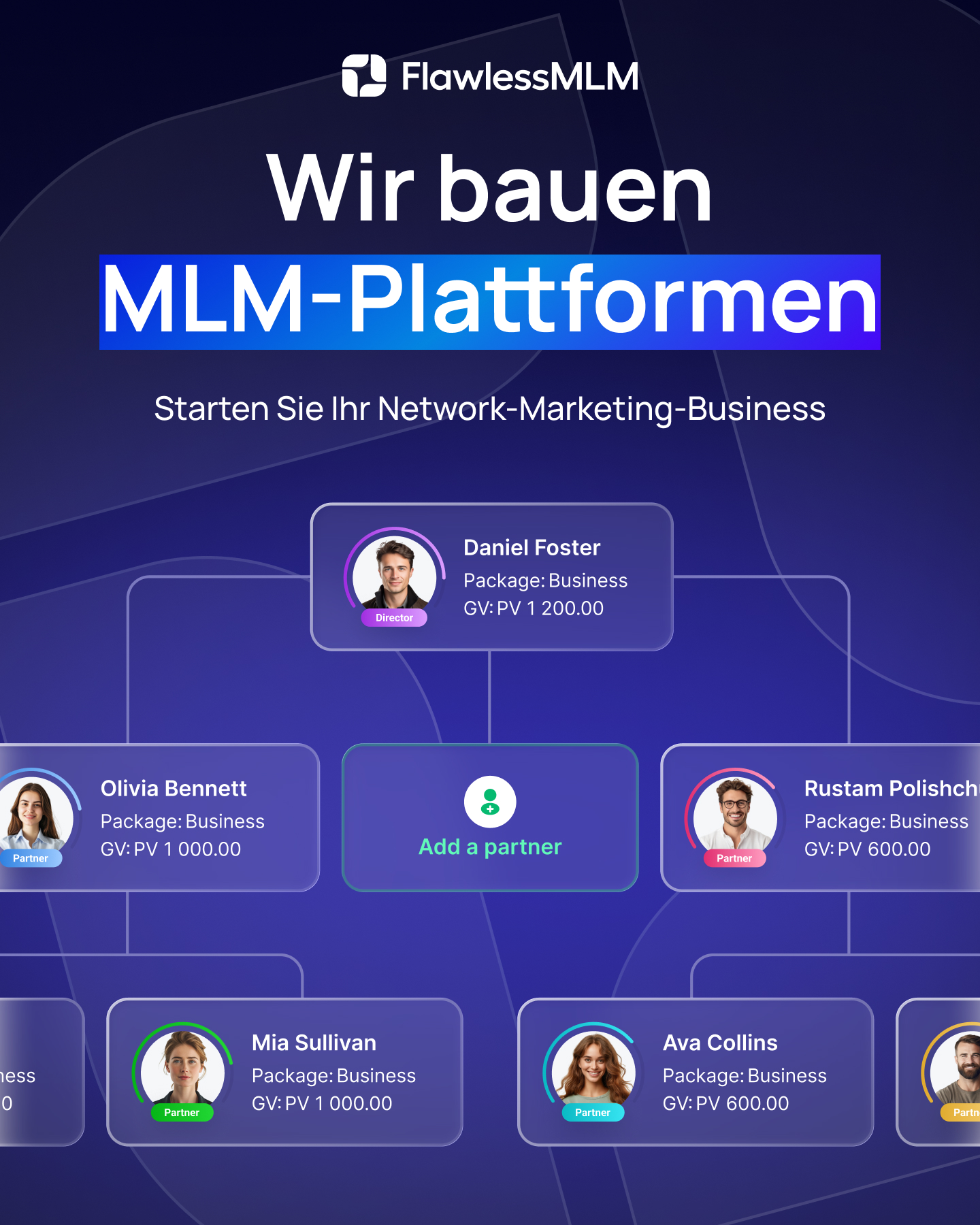 FlawlessMLM Global Facebook ad: White-Label MLM-Infrastruktur