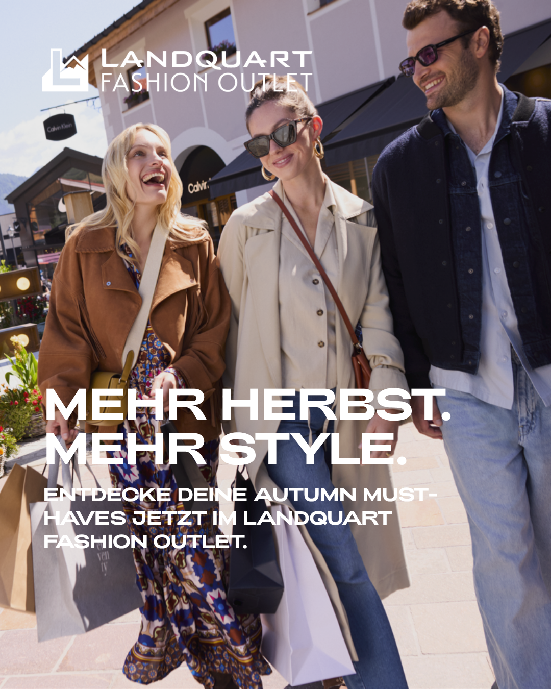 Landquart Fashion Outlet Facebook ad: Neue Saison. Neue Lieblingsstücke.