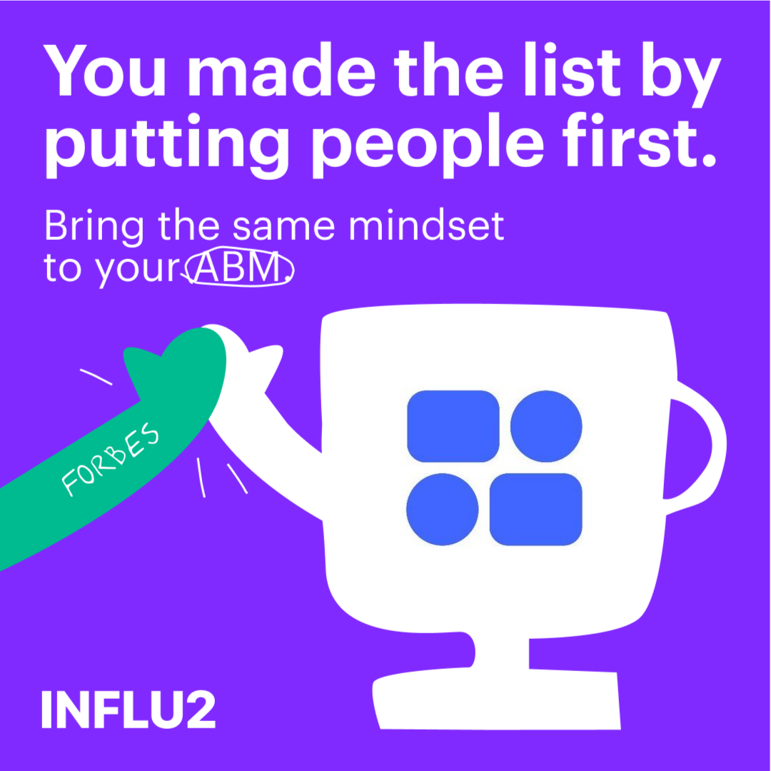 Influ2 x B2B marketing Facebook ad: Make ABM about people, not logos