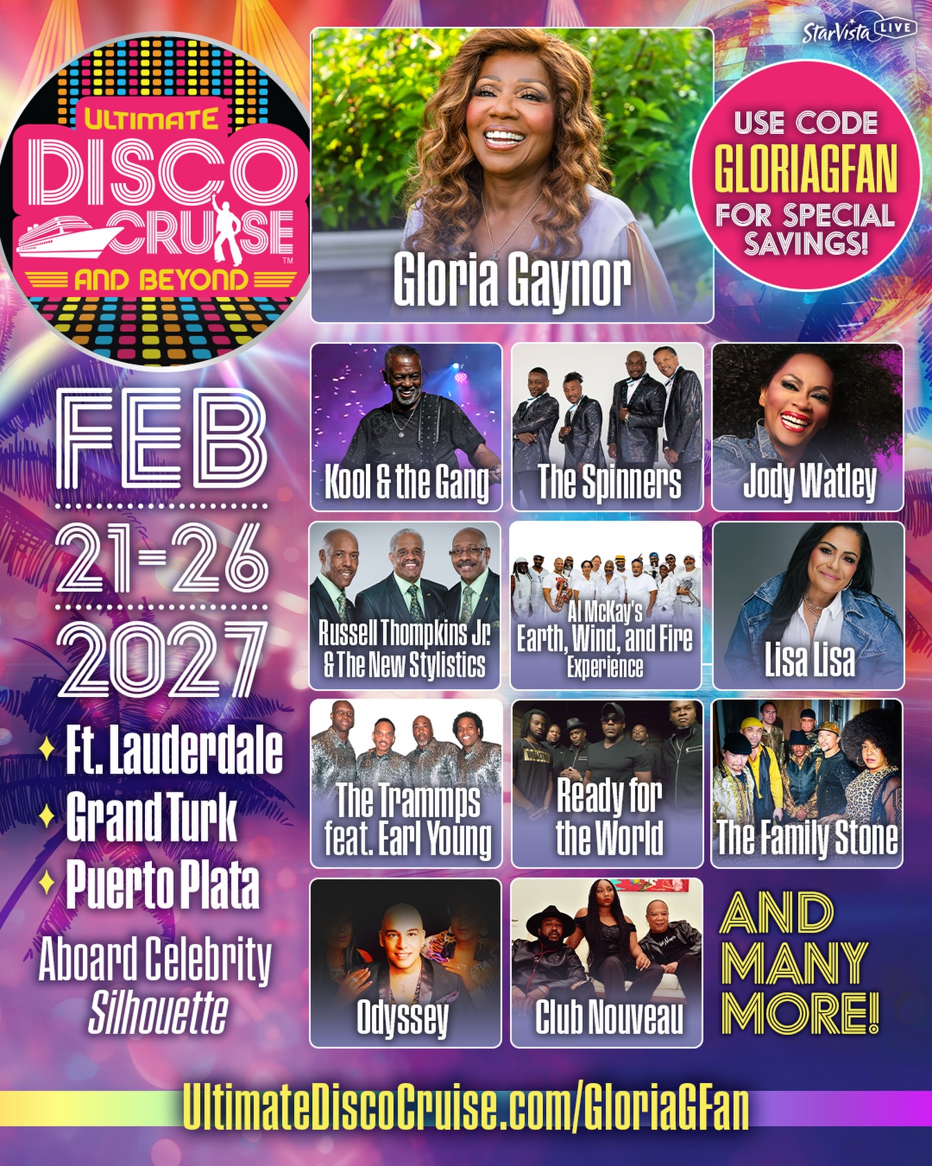 Gloria Gaynor Facebook ad: Home | Ultimate Disco Cruise