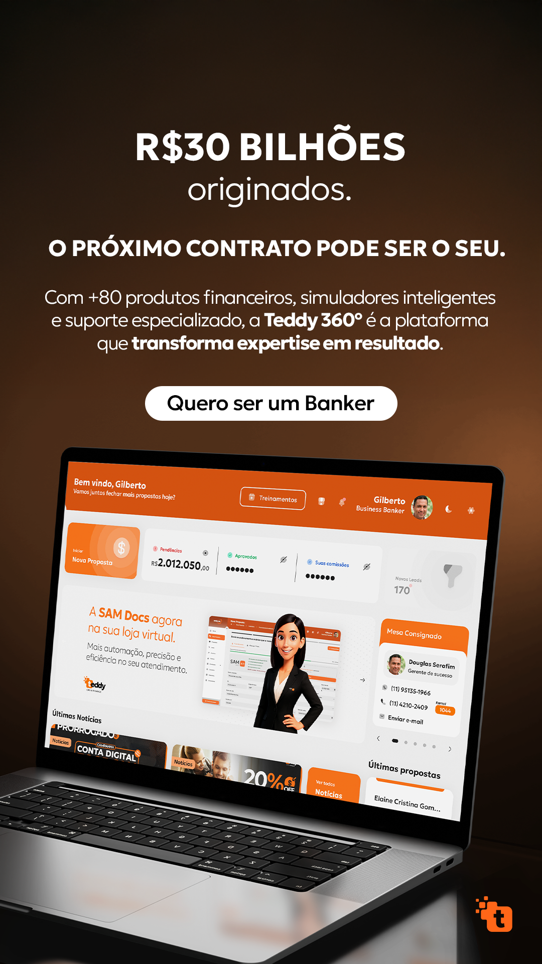 Teddy Open Finance Facebook ad: Você, bancário autônomo ou correspondente bancário…