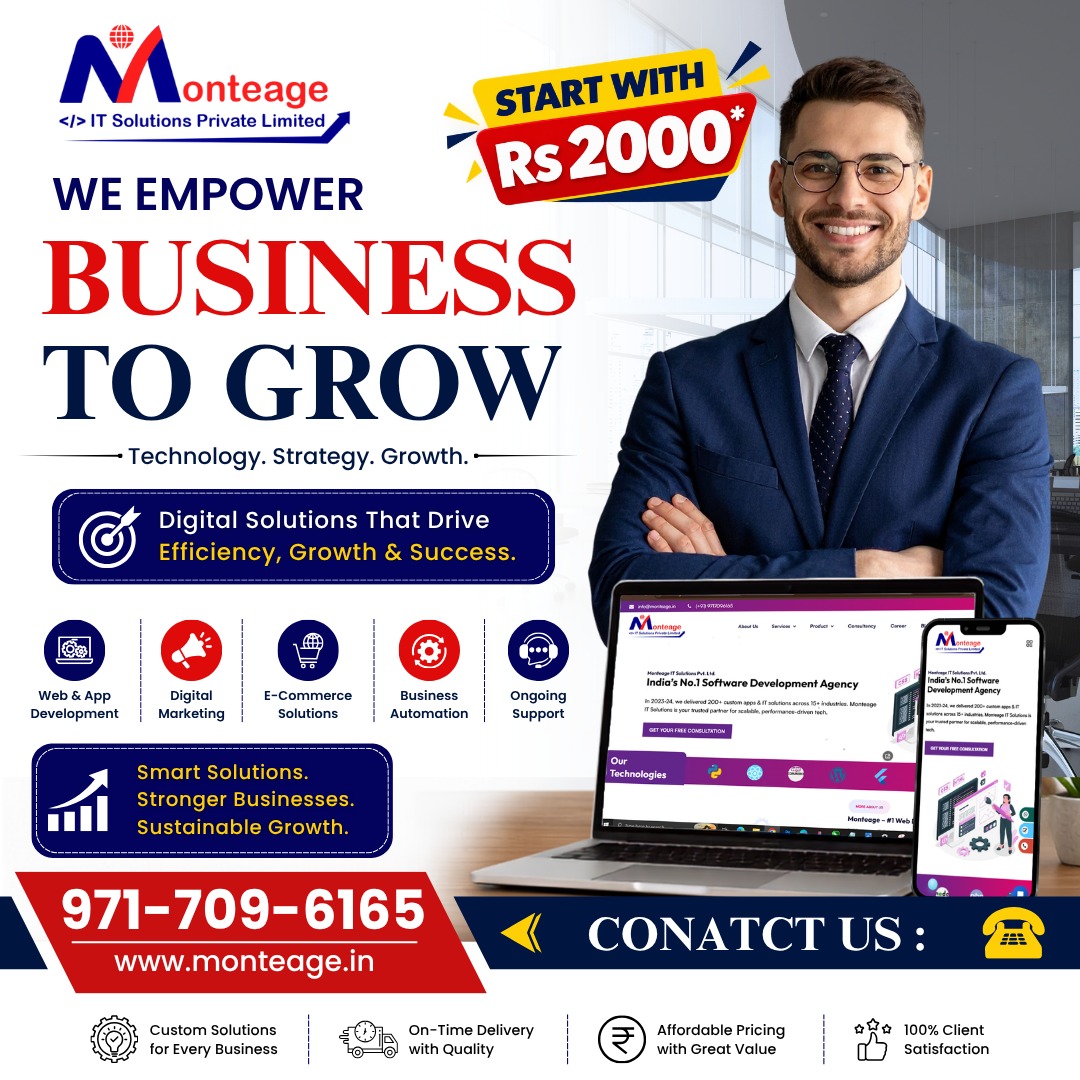 Monteage Facebook ad: Grow Your Business With Smart Digital Solutions