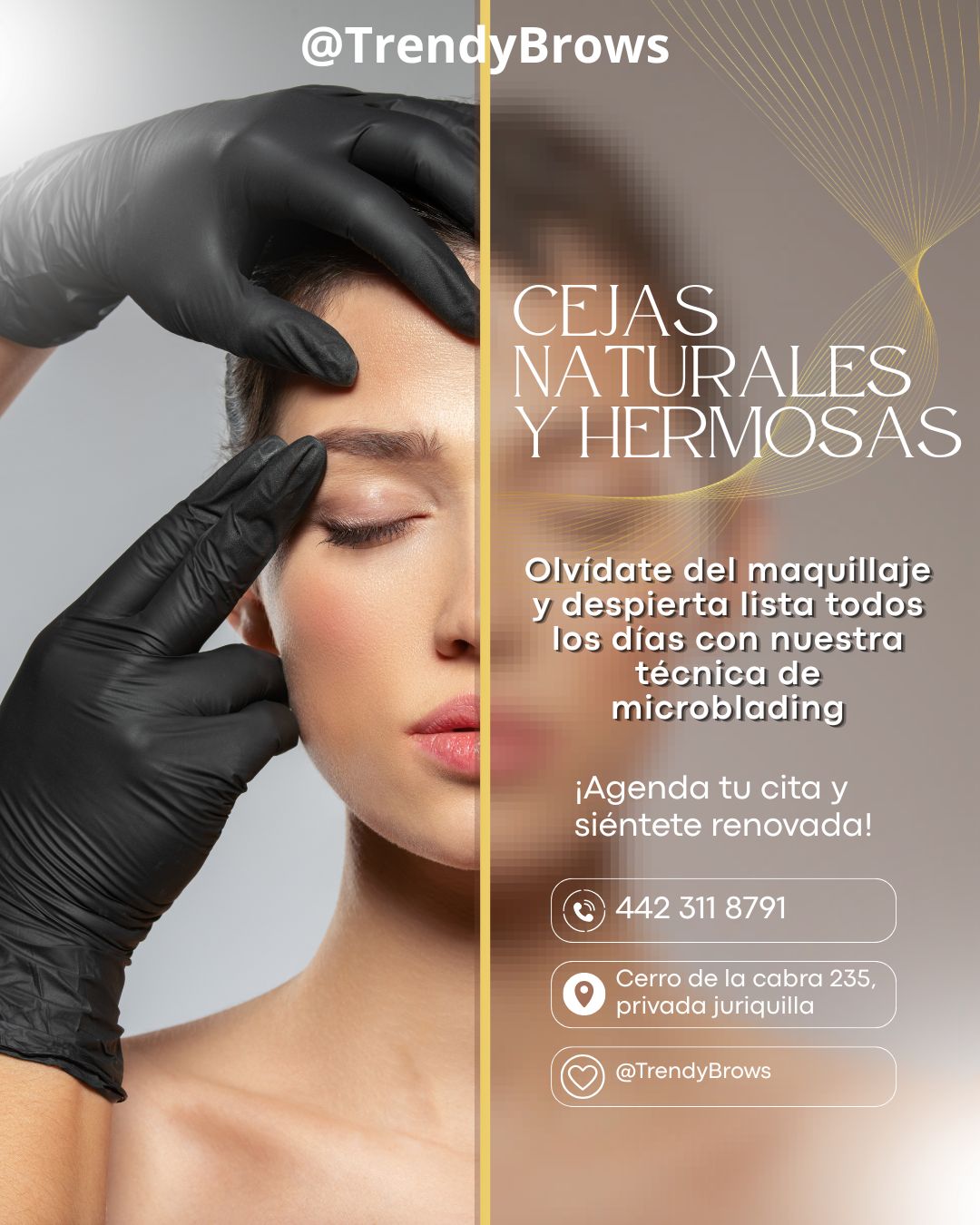 Trendy Brows Juriquilla Facebook ad from May 9, 2026