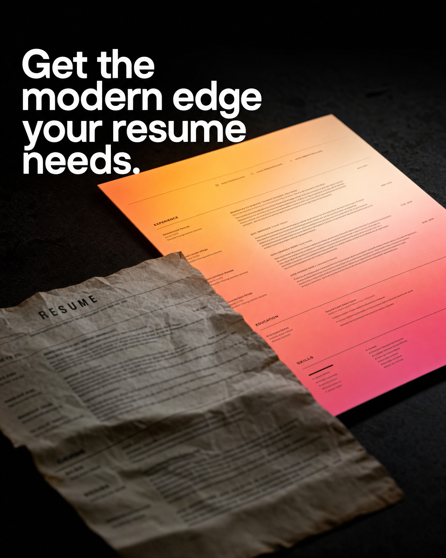 Enhancv Facebook ad: Upgrade your resume - get more interviews!