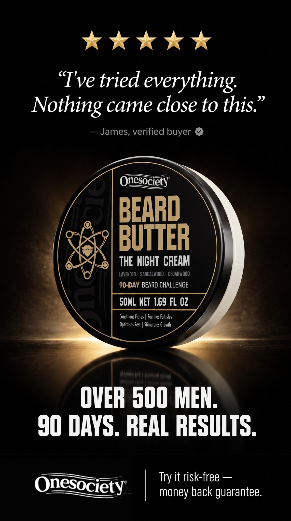 Onesociety Men's Grooming Facebook ad from May 22, 2026