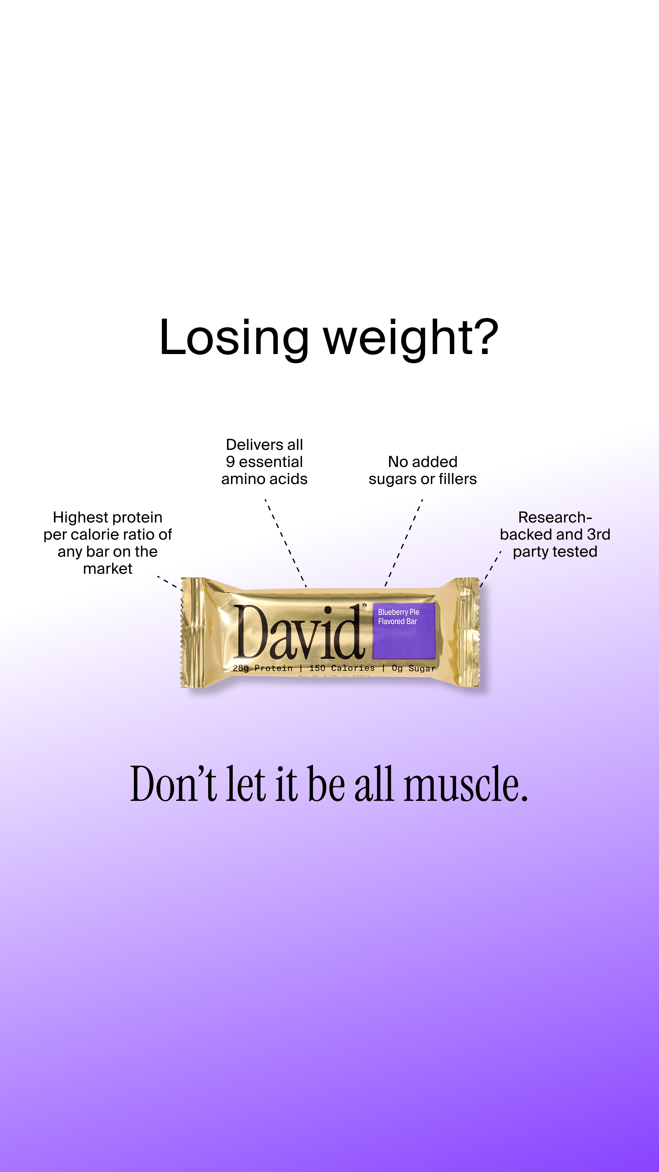 David Protein Facebook ad