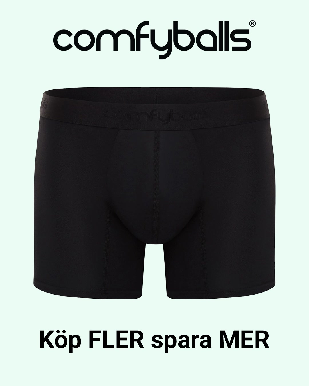 Comfyballs Facebook ad: Fler kalsonger = större rabatt