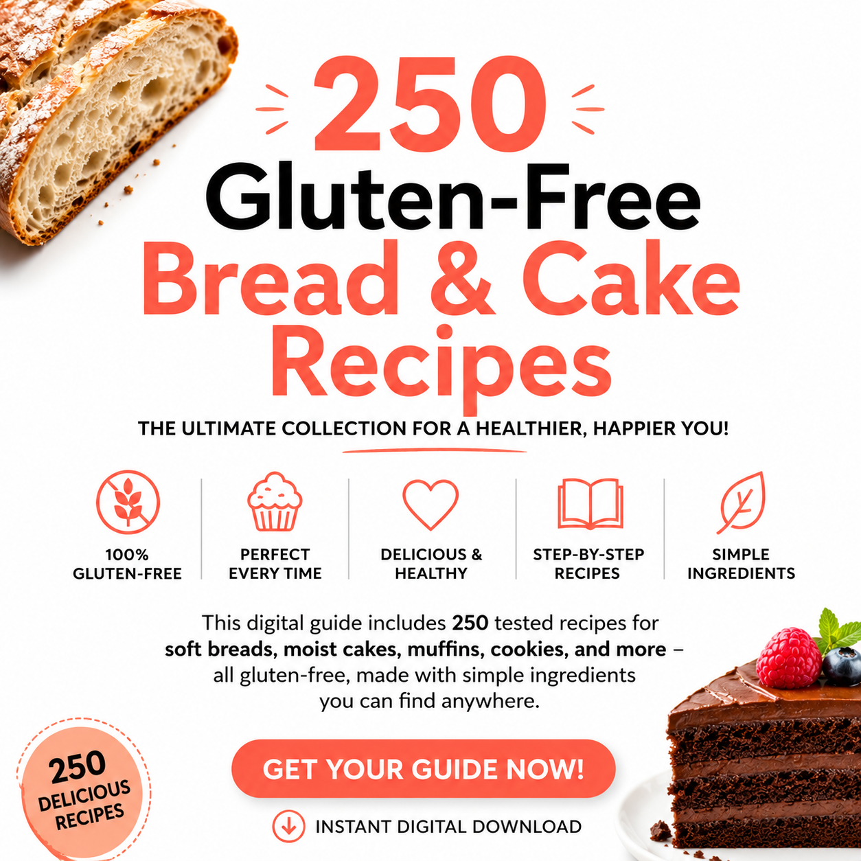ZeroGluten Chef Facebook ad: Healthy breads and cakes, ready from today!