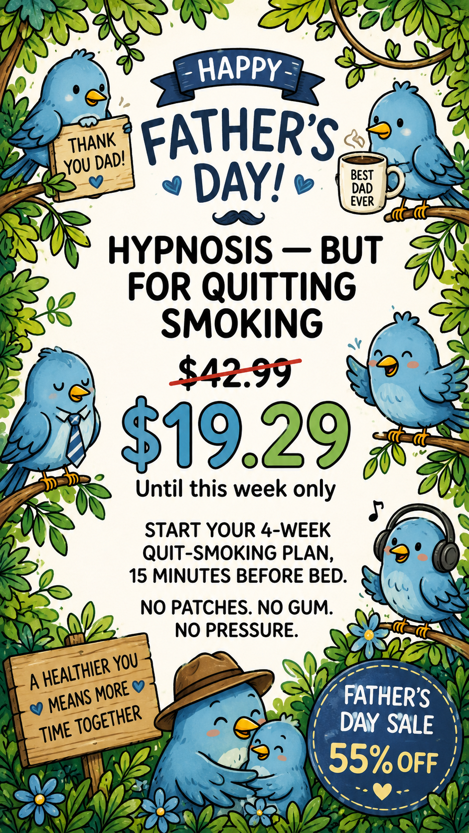 Hypnosis to Stop Smoking Facebook ad